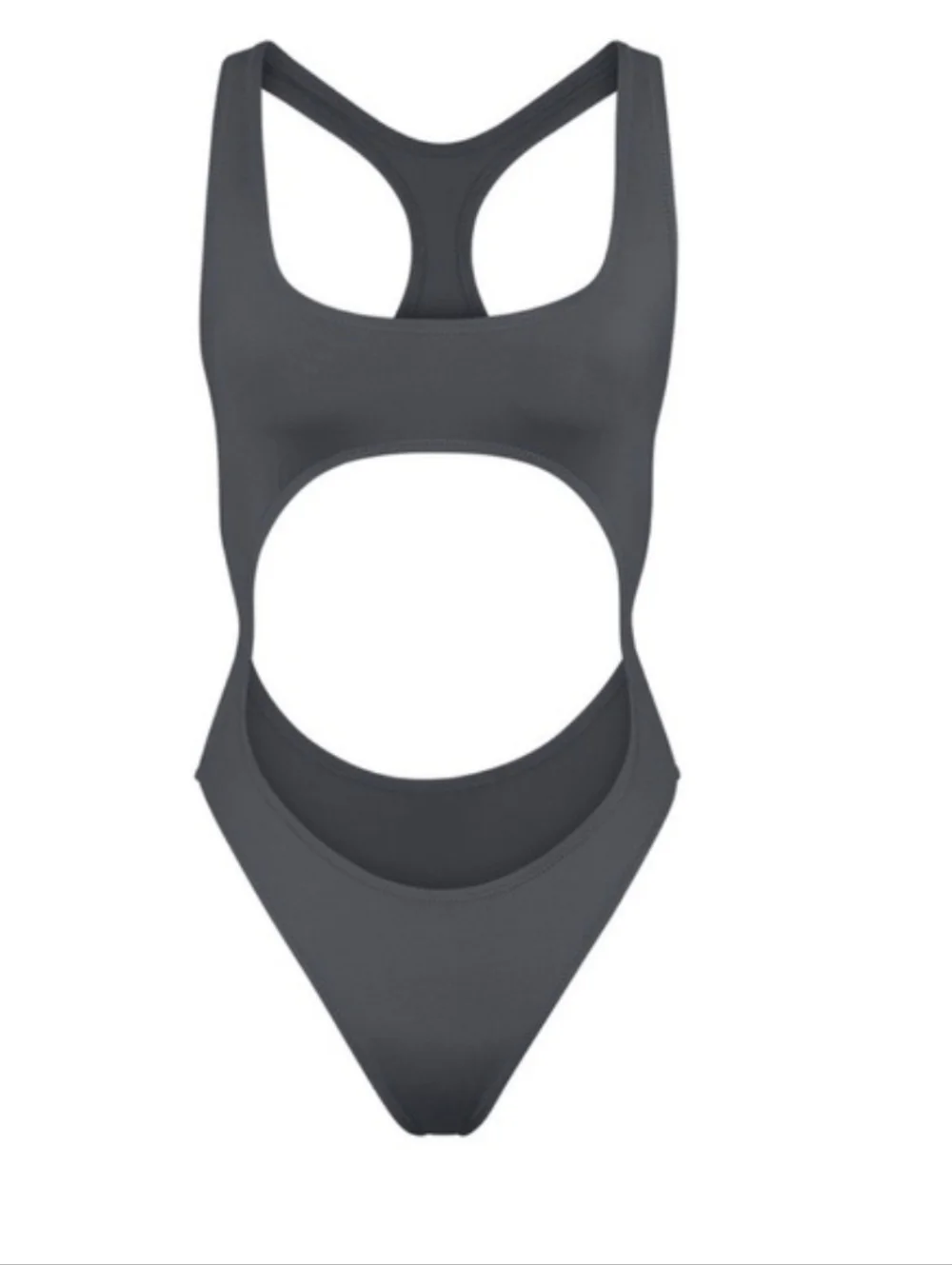 NWT Skims Signature Cutout Monokini One-Piece Swimsuit Gunmetal Size 4X